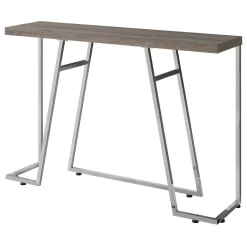 Table d'appoint - 48"L, taupe foncé, métal chrome - Monarch