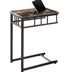 Table d'appoint - marbre espresso, métal bronze - Monarch