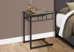Table d'appoint - marbre espresso, métal bronze - Monarch
