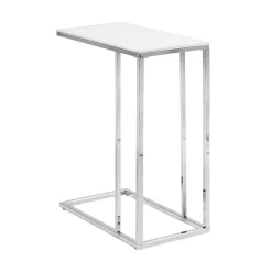 Table d'appoint - métal chrome avec verre trempé givre - Monarch