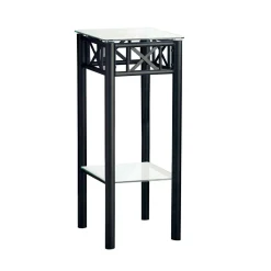 Table d'appoint - métal noir avec verre trempé - Monarch