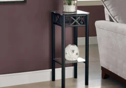 Table d'appoint - métal noir avec verre trempé - Monarch