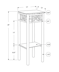 Table d'appoint - métal noir avec verre trempé - Monarch