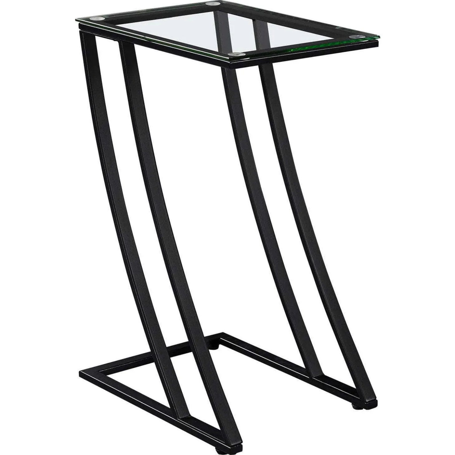 Table d'appoint - métal noir avec verre trempé - Monarch