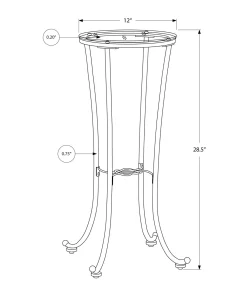 Table d'appoint - métal noir martele et verre trempé - Monarch