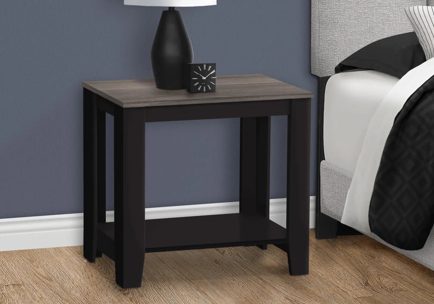 Table d'appoint - noir, dessus gris - Monarch