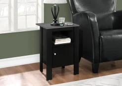 Table d'appoint - table de chevet noir, dessus gris - Monarch
