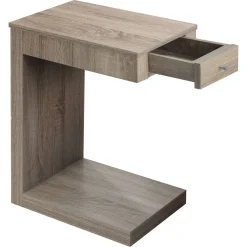 Table d'appoint - taupe foncé avec un tiroir - Monarch