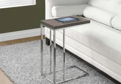 Table d'appoint - taupe foncé avec chrome - Monarch