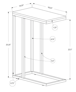 Table d'appoint - taupe foncé avec chrome - Monarch
