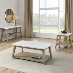 Table d’appoint avec plateau en marbre blanc