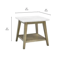 Table d’appoint avec plateau en marbre blanc