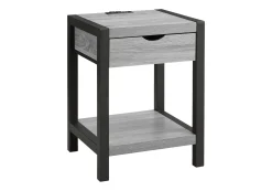 Table d'appoint avec rangement, prise électrique et ports usb - Monarch