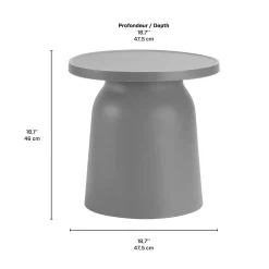 Table d’appoint d’extérieur en résine - gris