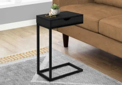 Table d'appoint en c - 1 tiroir de rangement traversant, rectangulaire - 25" - Monarch