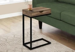 Table d'appoint en c - 1 tiroir de rangement traversant, rectangulaire - 25" - Monarch