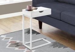Table d'appoint en c - 1 tiroir de rangement traversant, rectangulaire - 25" - Monarch