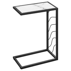 Table d'appoint en c - base avec motif de vagues, rectangulaire - 25"H - fau - Monarch