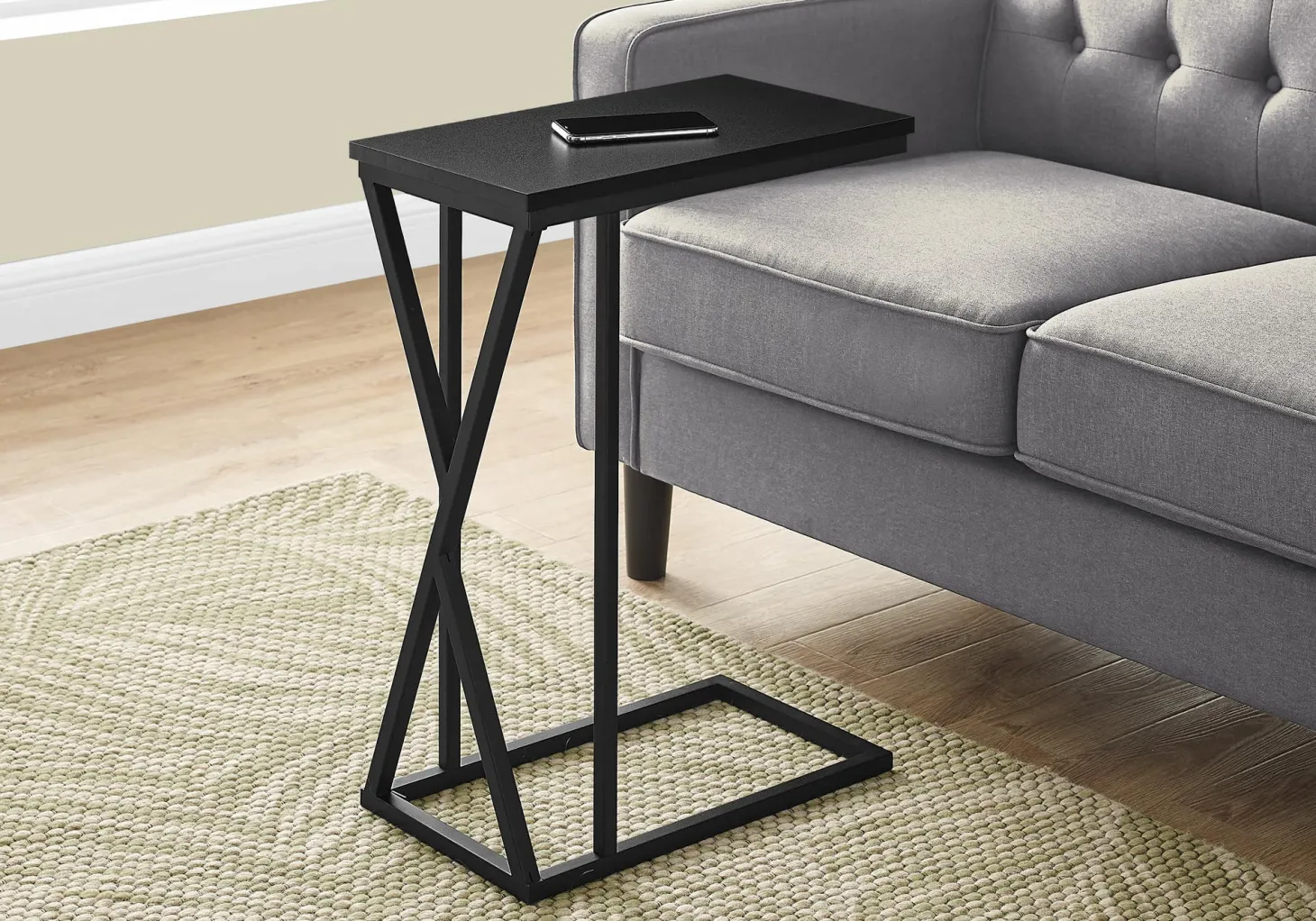 Table d'appoint en c - base avec motif des triangles asymétriques, rectangul - Monarch