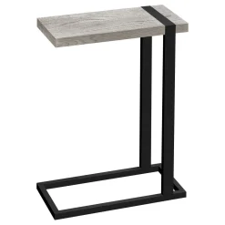 Table d'appoint en c - dessus épais, rectangulaire - 25"H - faux bois récupé - Monarch