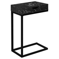 Table d'appoint en forme de c - 1 tiroir de rangement traversant, rectangula - Monarch