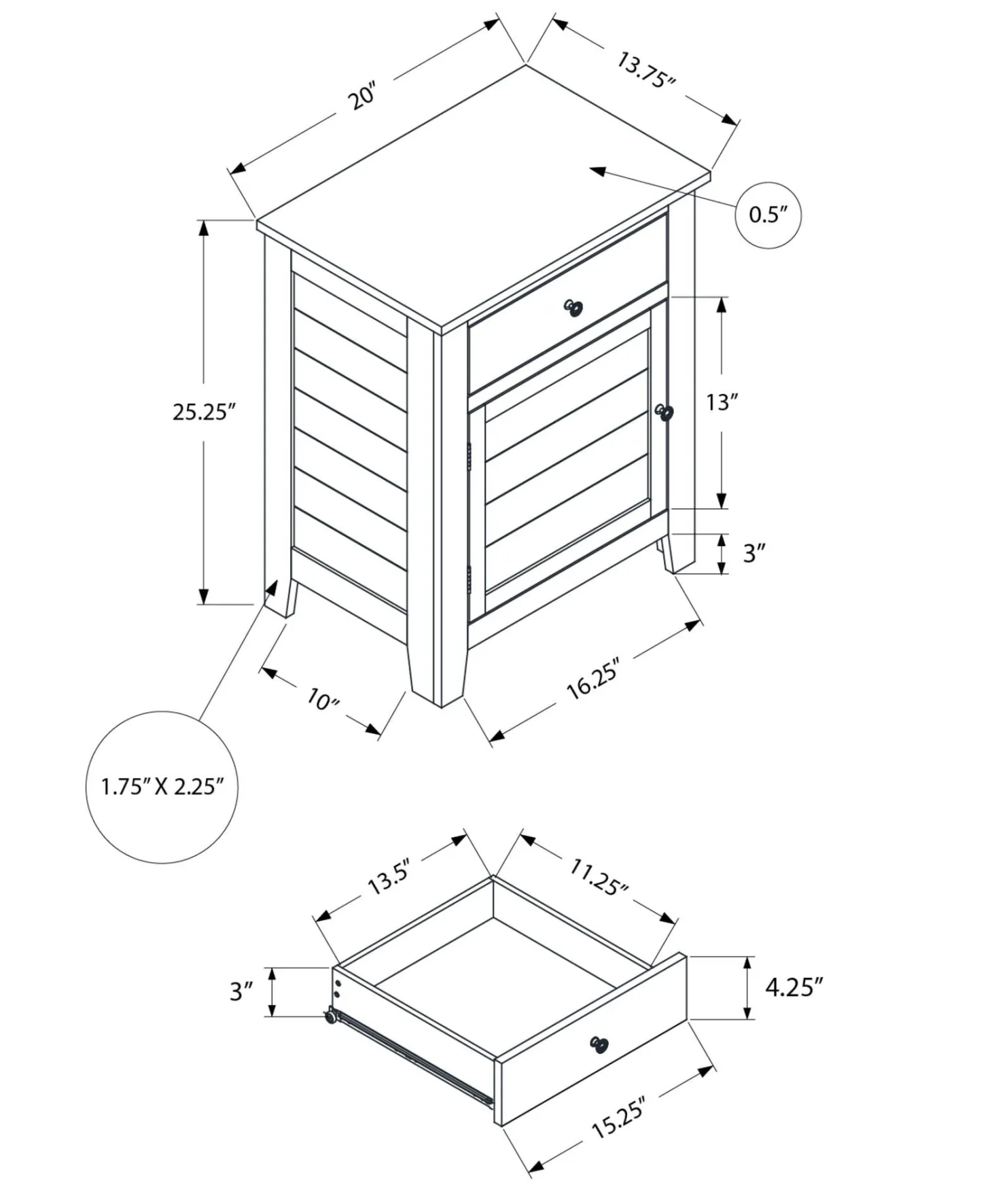 Table d'appoint 25"H - Monarch