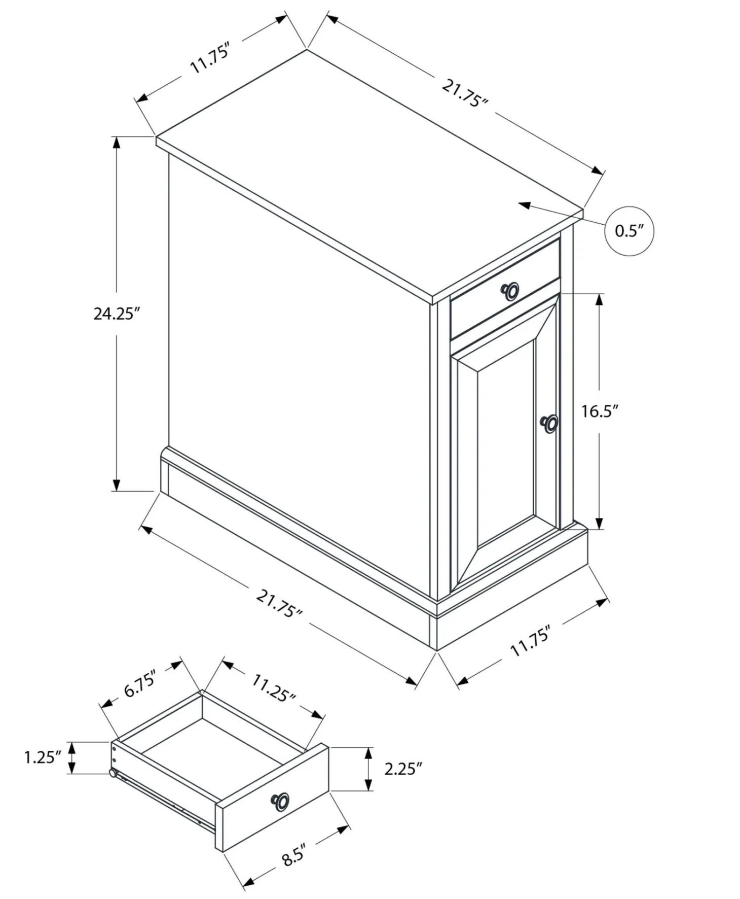Table d'appoint 24"H - Monarch