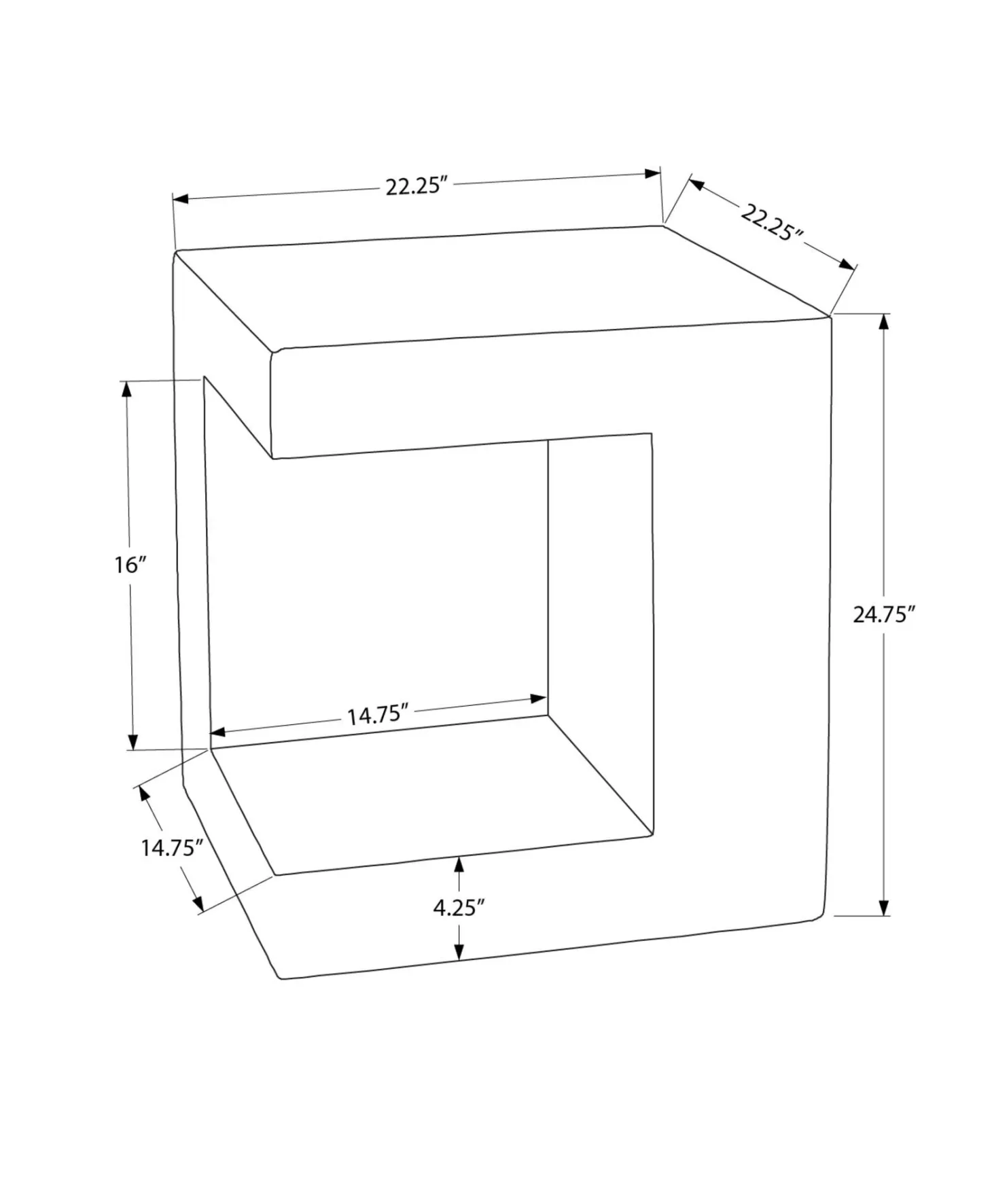 Table d'appoint intérieur ou extérieur 25"h - Monarch