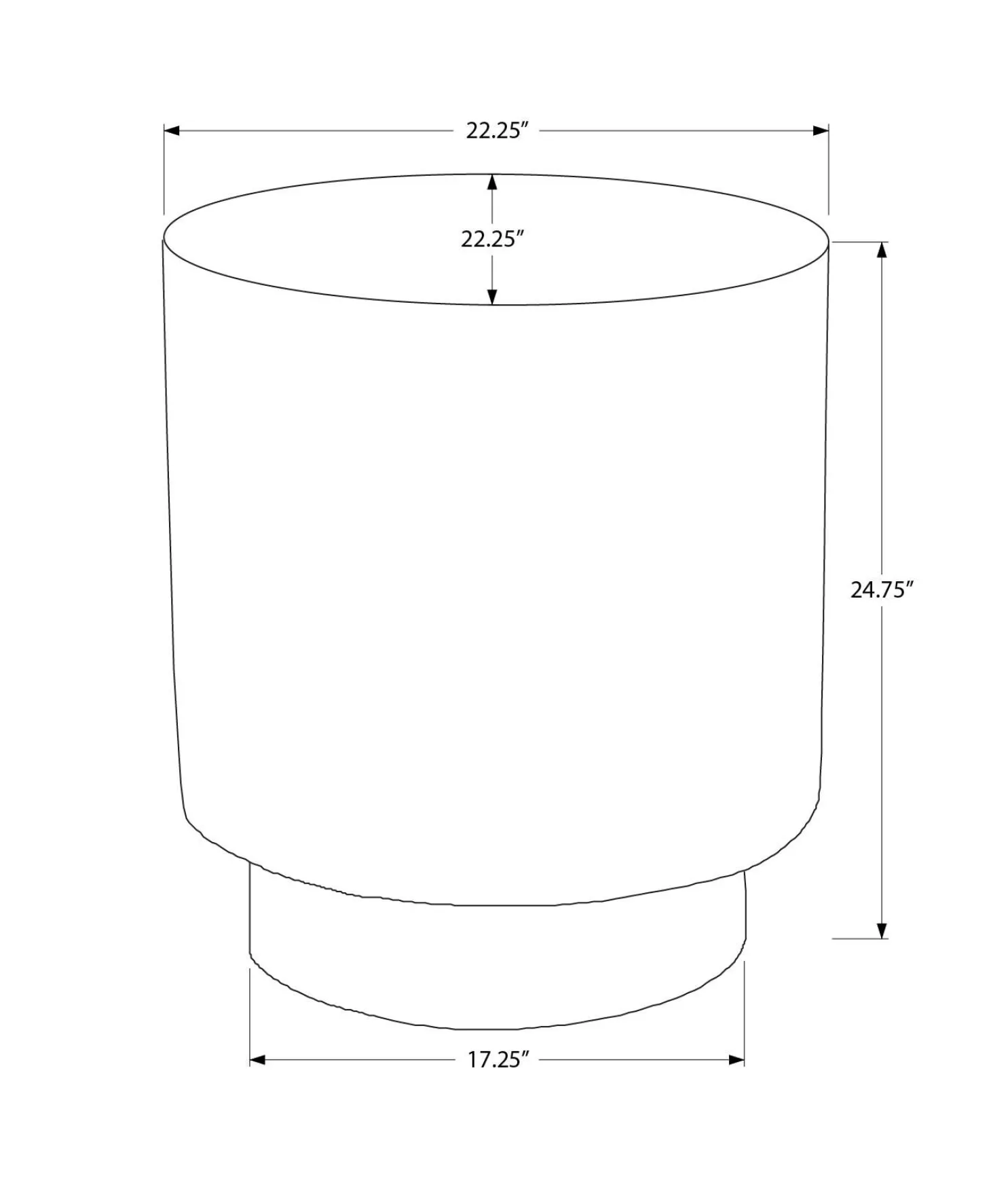 Table d'appoint intérieur ou extérieur 25"h - Monarch