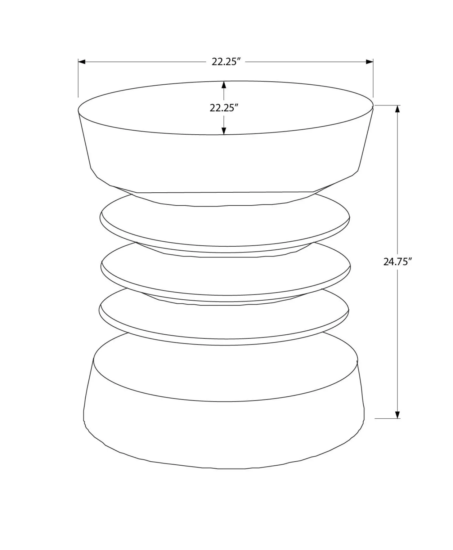Table d'appoint intérieur ou extérieur 25"h - Monarch