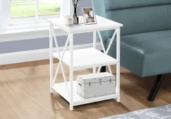 Table d'appoint, table de nuit - 3 niveaux, 2 tablettes, carré - 26"H - bl - Monarch