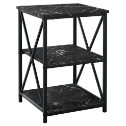 Table d'appoint, table de nuit - 3 niveaux, 2 tablettes, carré - 26"H - fa - Monarch