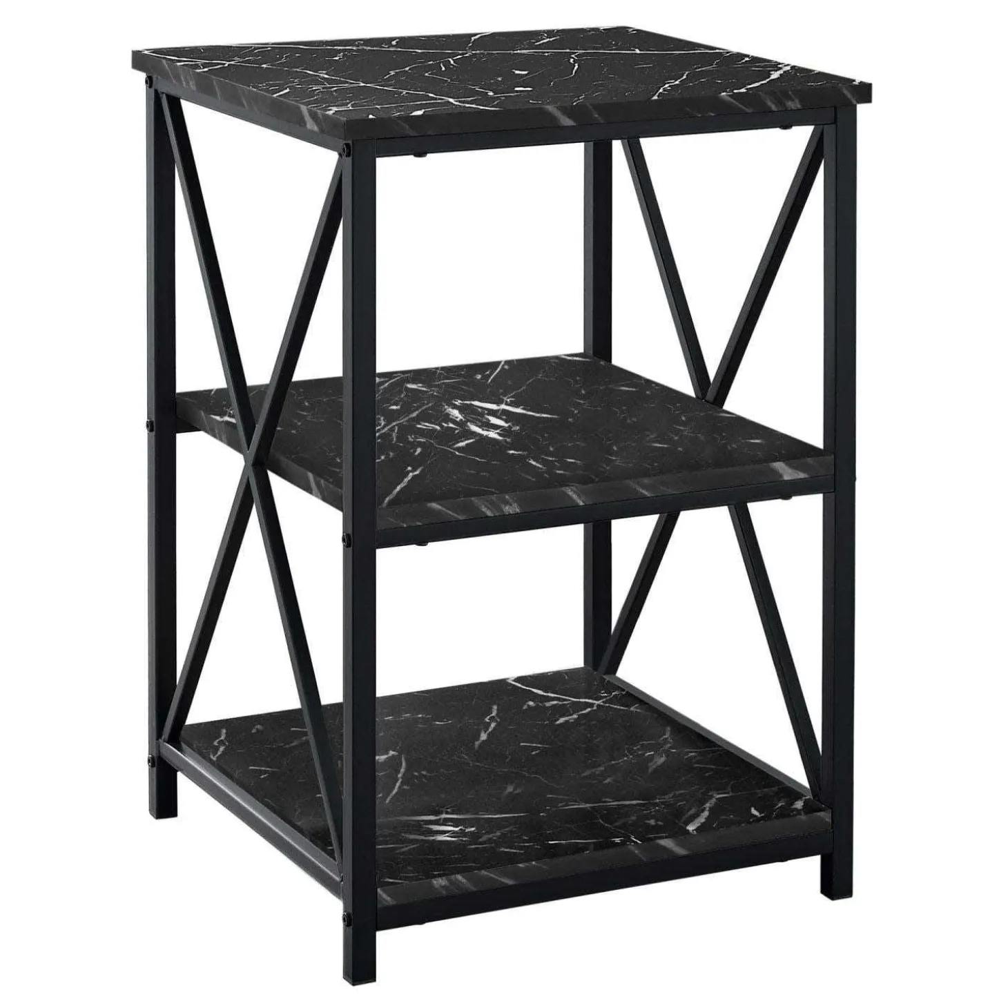 Table d'appoint, table de nuit - 3 niveaux, 2 tablettes, carré - 26"H - fa - Monarch