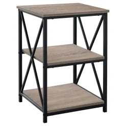 Table d'appoint, table de nuit - 3 niveaux, 2 tablettes, carré - 26"H - fa - Monarch