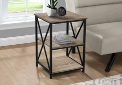 Table d'appoint, table de nuit - 3 niveaux, 2 tablettes, carré - 26"H - fa - Monarch