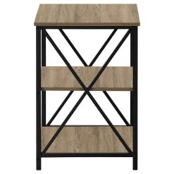 Table d'appoint, table de nuit - 3 niveaux, 2 tablettes, carré - 26