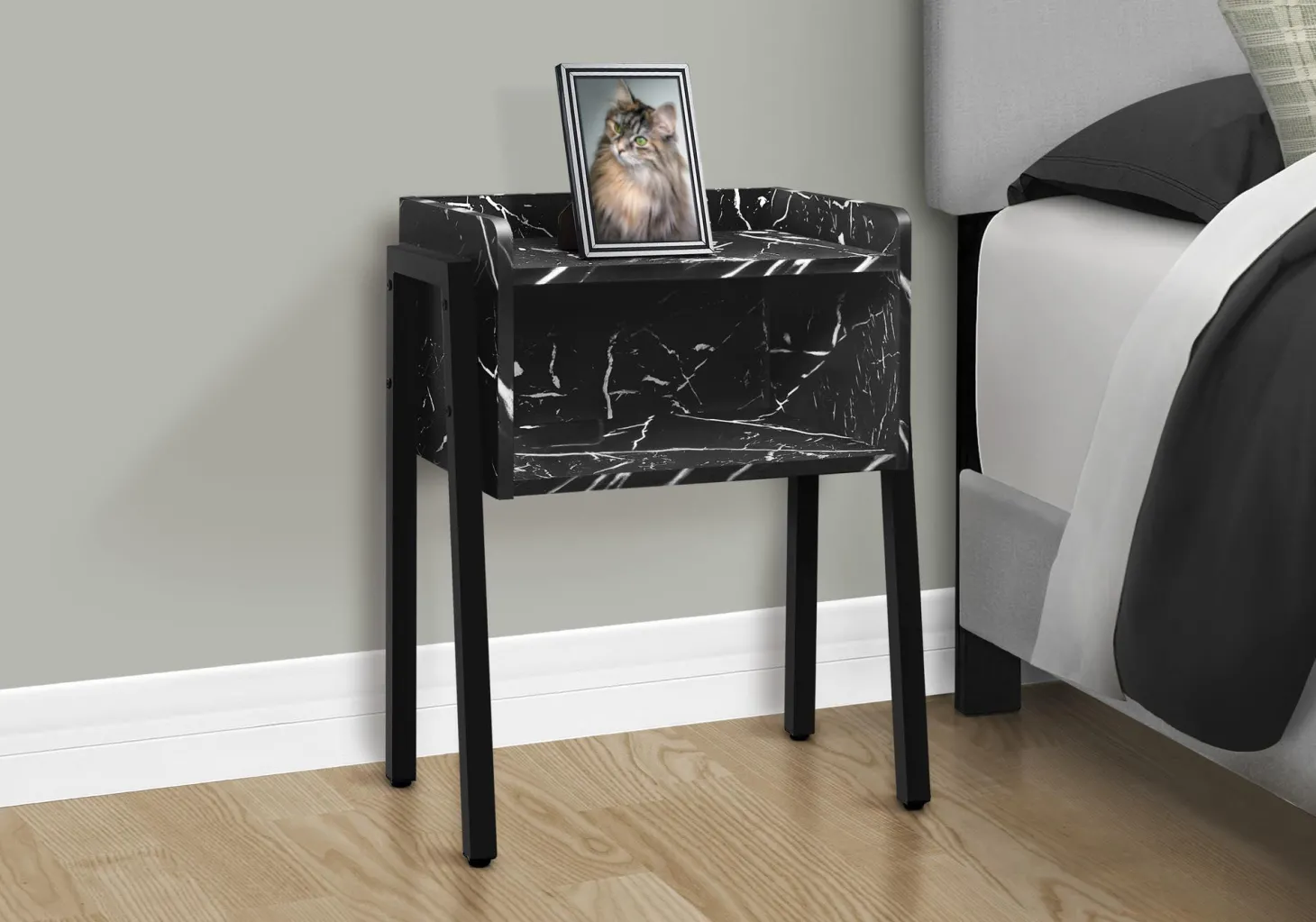 Table d'appoint, table de nuit - dessus de style plateau, 1 compartiment de - Monarch
