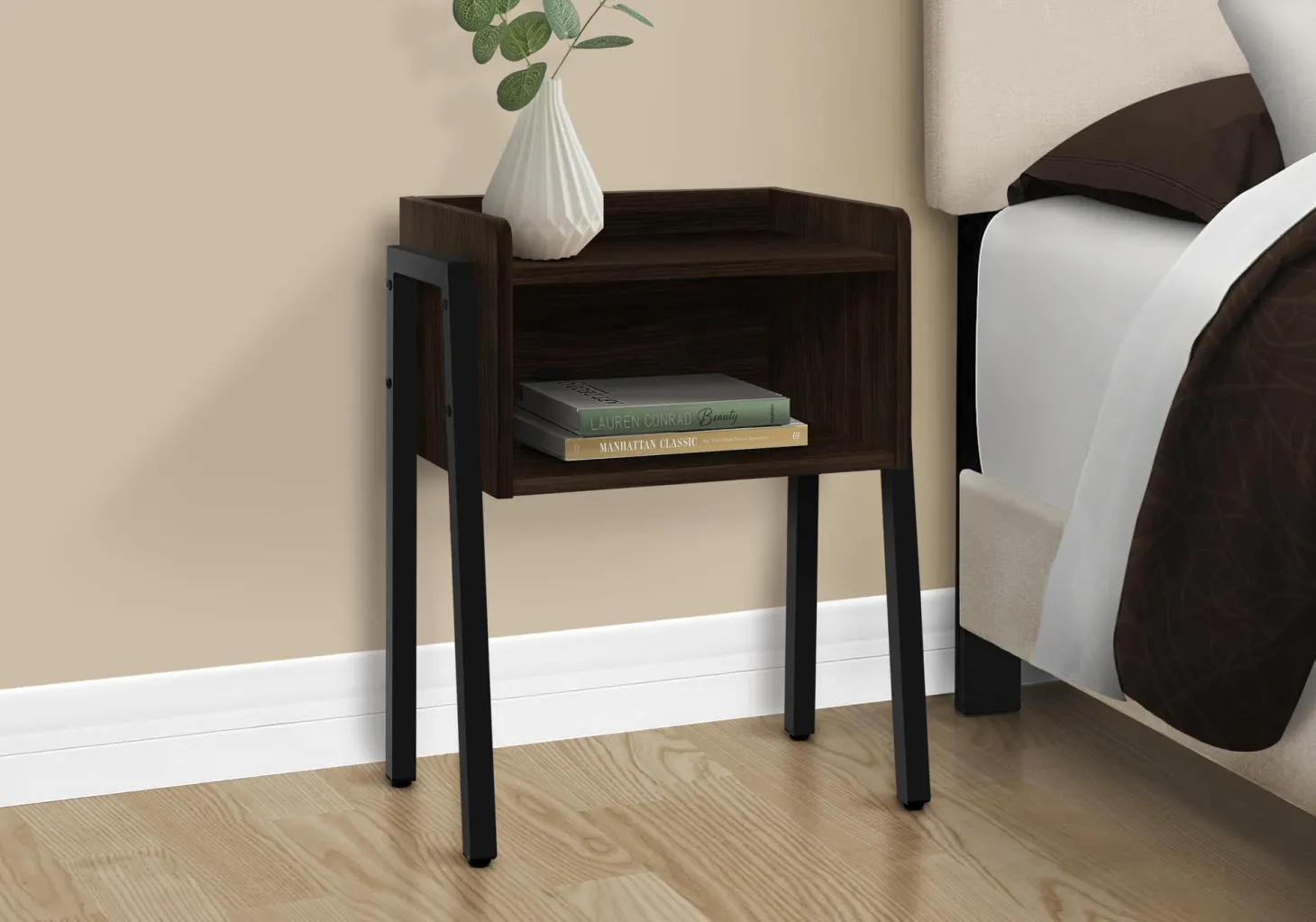 Table d'appoint, table de nuit - dessus de style plateau, 1 compartiment de - Monarch