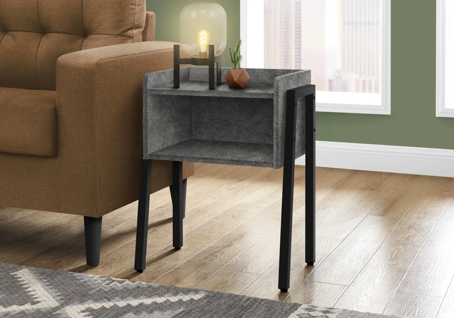 Table d'appoint, table de nuit - dessus de style plateau, 1 compartiment de - Monarch