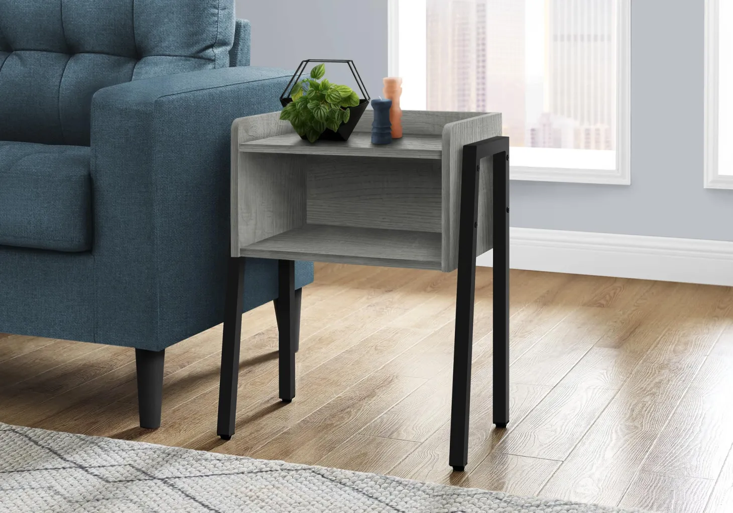 Table d'appoint, table de nuit - dessus de style plateau, 1 compartiment de - Monarch