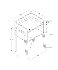 Table d'appoint, table de nuit - dessus de style plateau, 1 compartiment de - Monarch