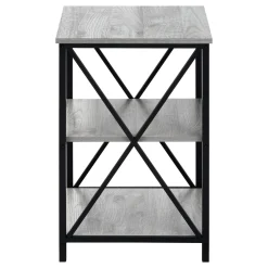 Table d'appoint, table de nuit - 3 niveaux, 2 tablettes, carré - 26