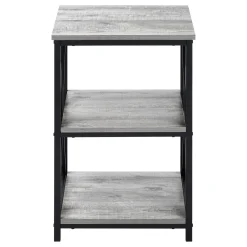Table d'appoint, table de nuit - 3 niveaux, 2 tablettes, carré - 26