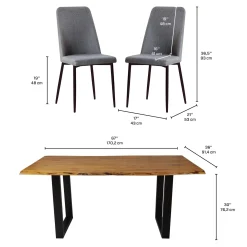 Table de 67 pouces avec 4 chaises
