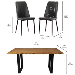 Table de 67 pouces avec 4 chaises