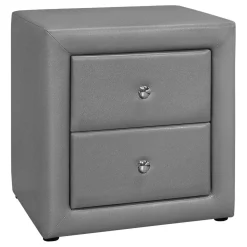 Table de chevet - rembourrée, 2 tiroirs de rangement - 21" h - simili cuir g - Monarch