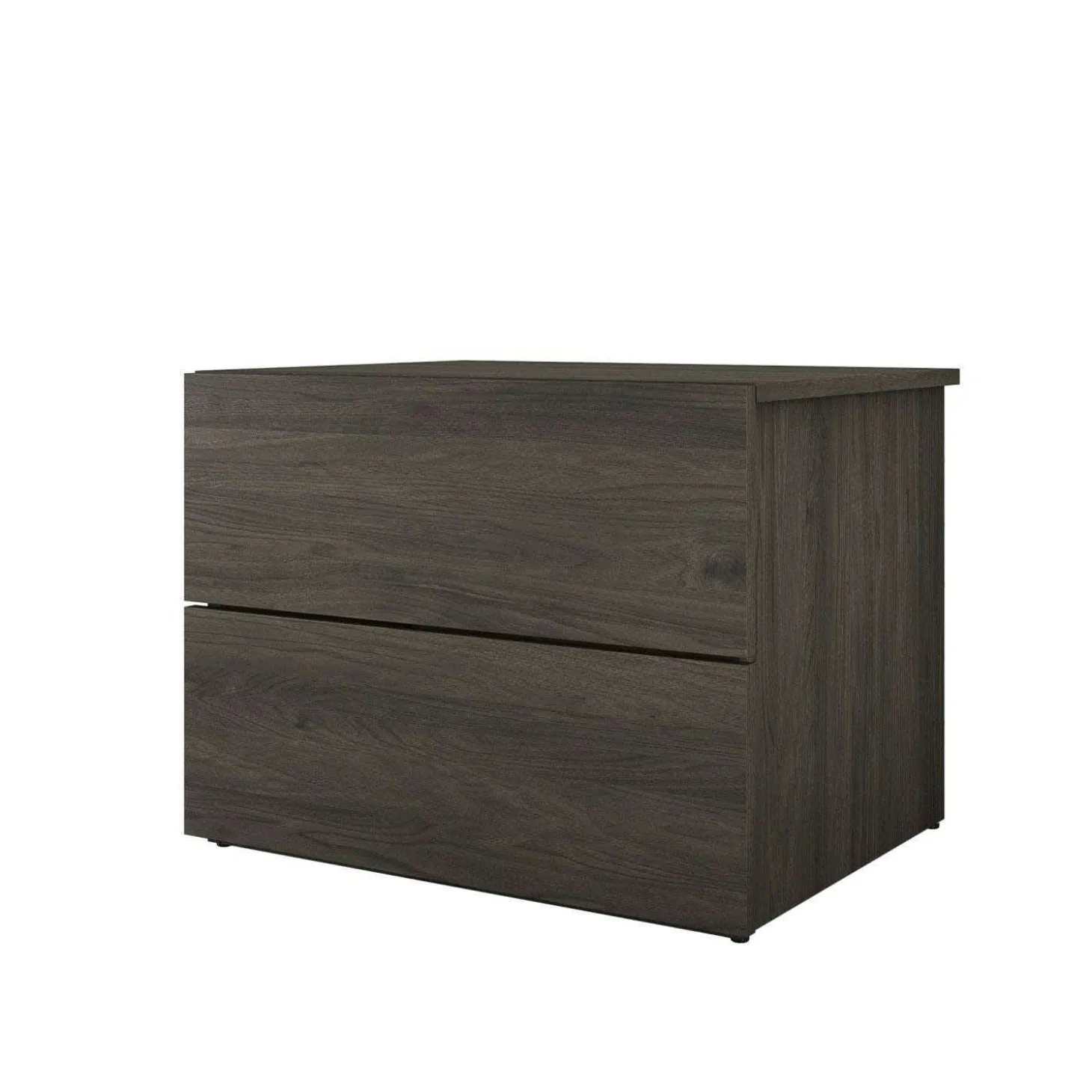 Table de nuit à 2 tiroirs, gris écorce - Nexera