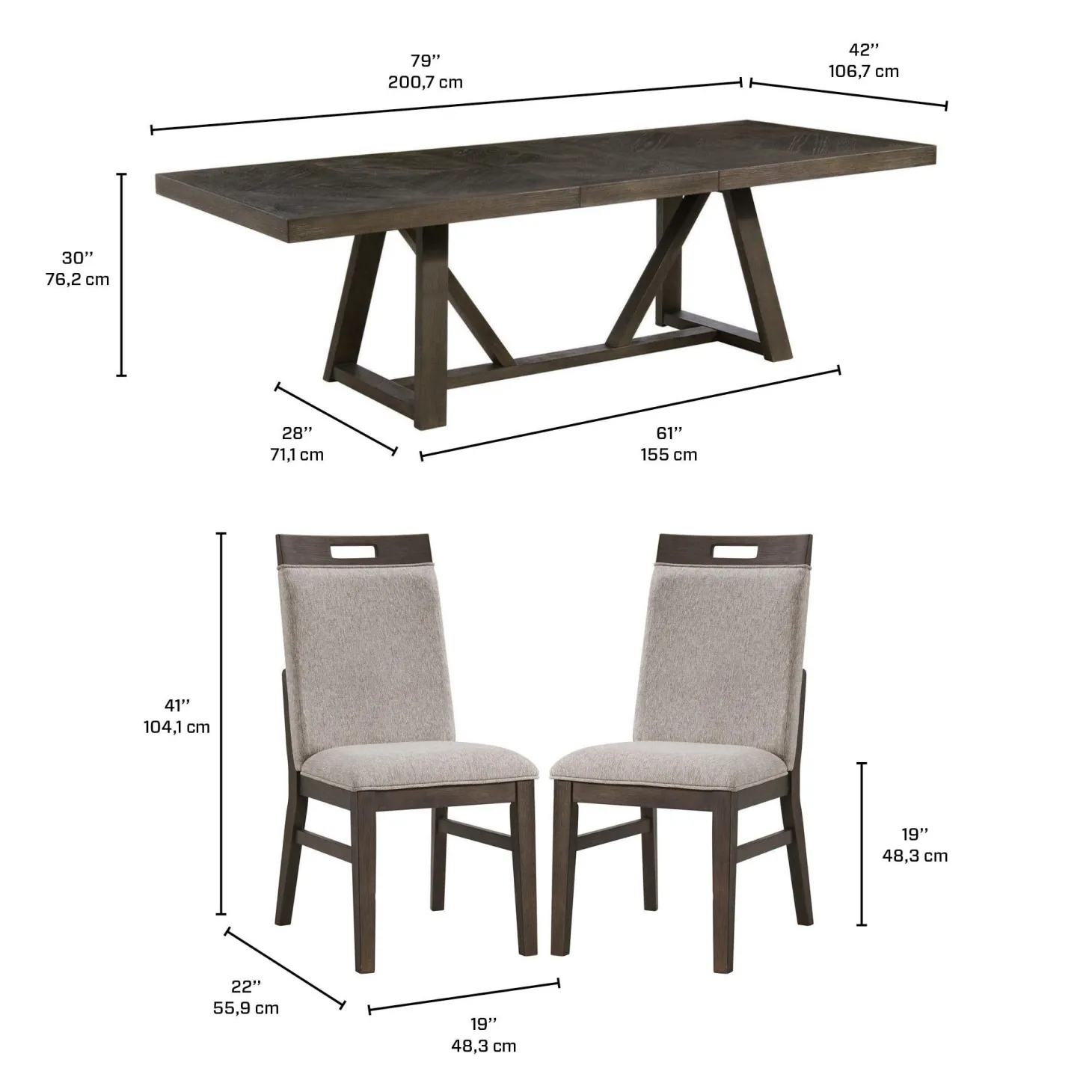 Table de salle à manger avec 4 chaises