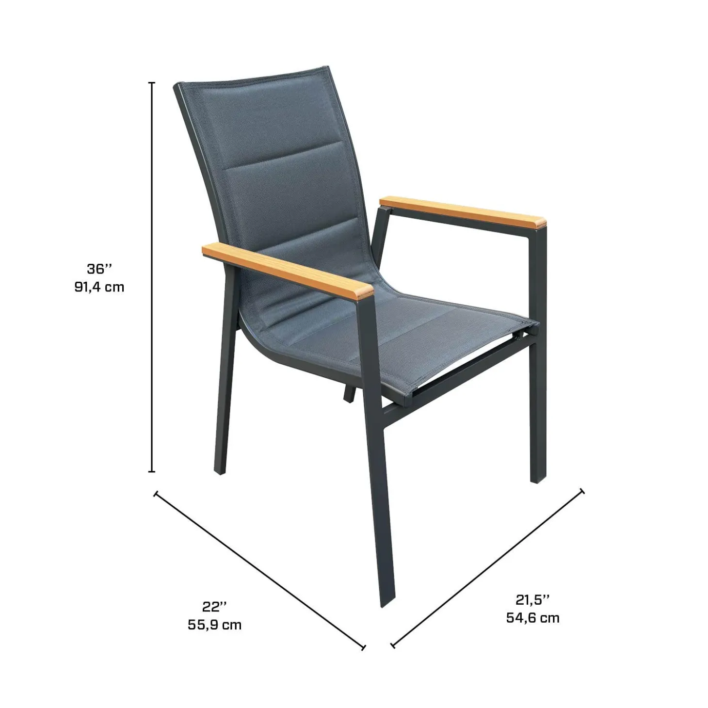 Table d’extérieur en polywood et aluminium avec 4 chaises