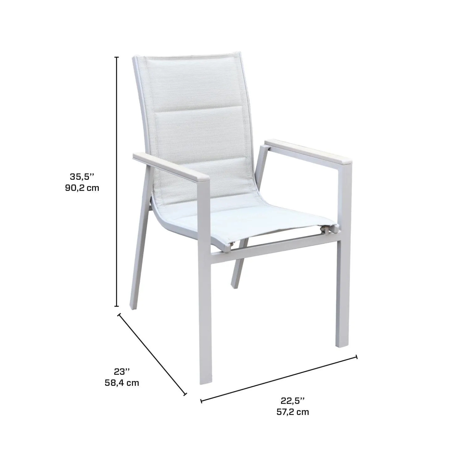 Table d’extérieur en polywood et aluminium avec 4 chaises